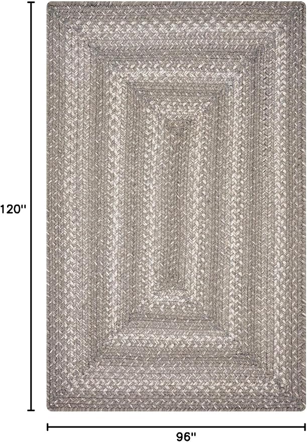 Homespice Grey Cloud Jute Braided Area Rugs, 8x10' Rectangle - Image 2