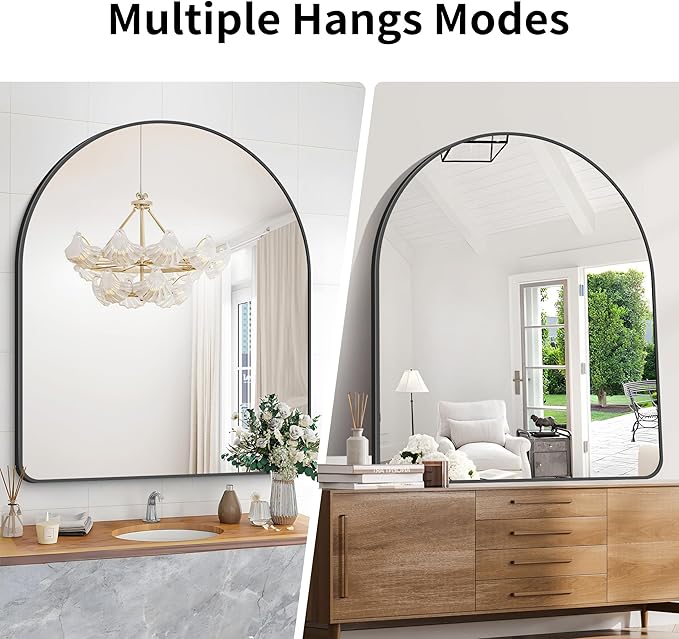 Arched Bathroom Mirror, Wall Mounted Mirror, Living Room, Vertically Hanging - Image 4