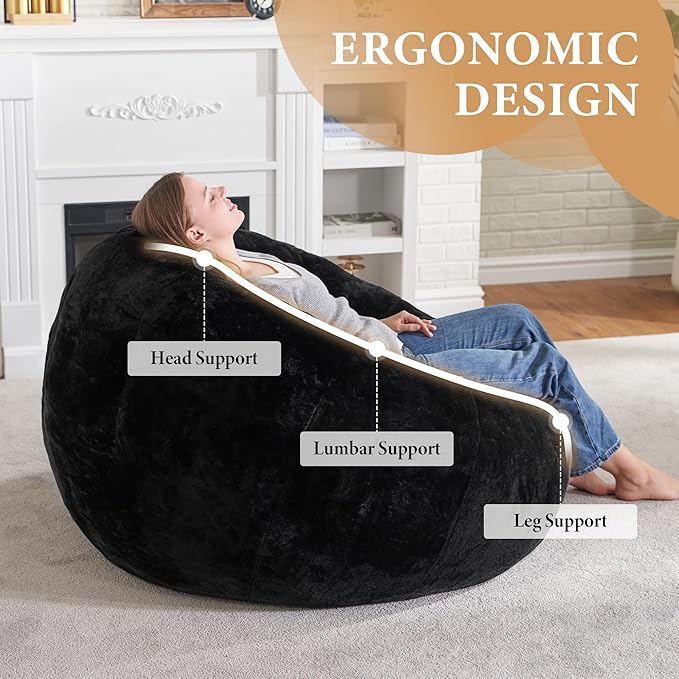 Hobestluk Bean Bag Chairs Large Bean Bag Couch - Image 5