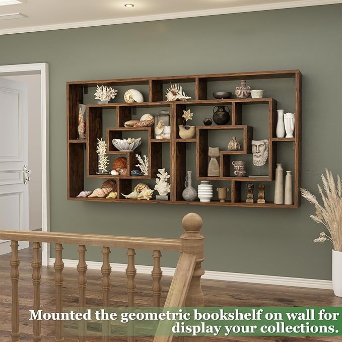 armocity 6 Tier Display Book Shelf Wall Mounted Bookshelf Freestanding - Image 5