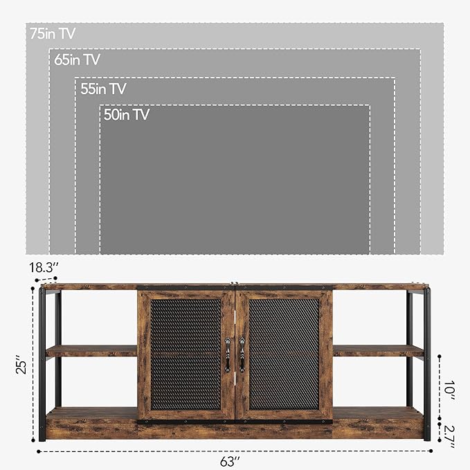 GarveeHome Farmhouse TV Stand for 65/75 inch TV, Entertainment Center - Image 7