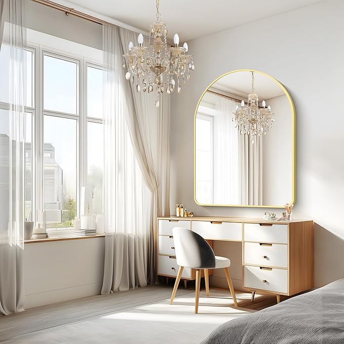 FORBATH Large Arched Wall Mirror 48x36 Inch, Arched Mirror - Image 2