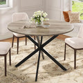 Unovivy 47" Round Dining Table for 4-6, Space Saving Circle Kitchen Dinner Table by Unovivy