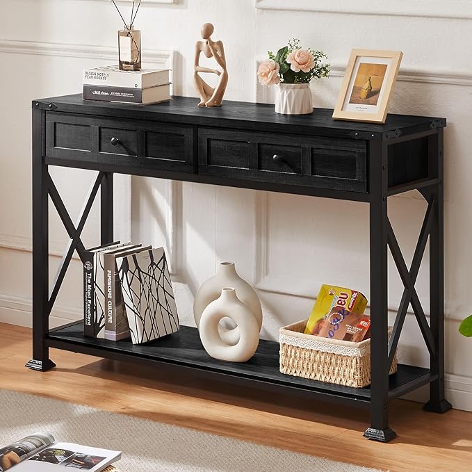 HOMBAZAAR Entryway Table, Rustic Console Table by Hombazaar