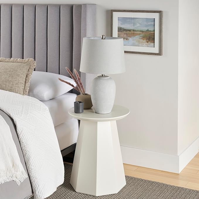 Nourison Home 23" Vintage Grey Ceramic Pot Table Lamp - Image 4