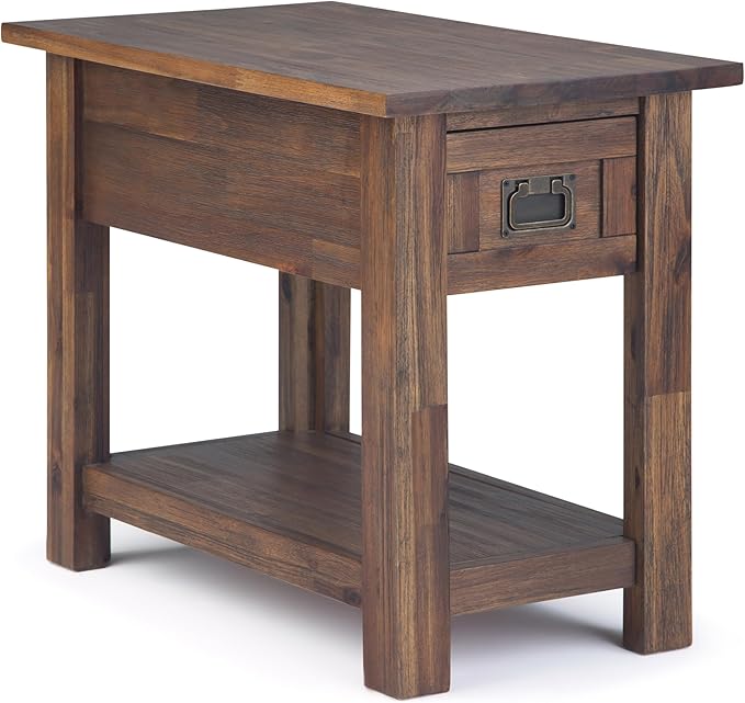 SIMPLIHOME Monroe SOLID ACACIA WOOD 14 inch Wide Rectangle Rustic Narrow Side by SimpliHome