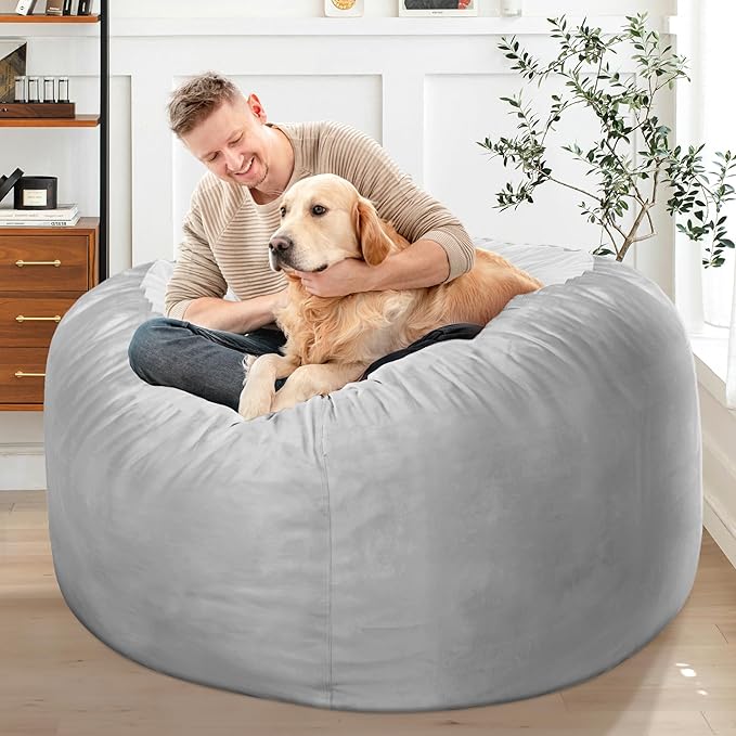 HABUTWAY Bean Bag Chair: Giant 4' Memory Foam Furniture Bean Bag Chairs - Image 2