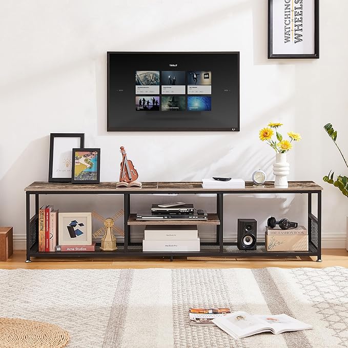VECELO TV Stand for Televisions up to 80 Inch 70" Entertainment Center - Image 2