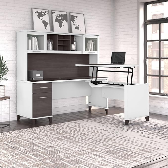 Bush Furniture Somerset 72W 3 Position Sit to Stand L Shaped Desk - Image 2