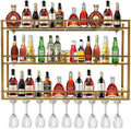 Metal Wine Rack Wall Mounted, Bar Shelves by HFTUW