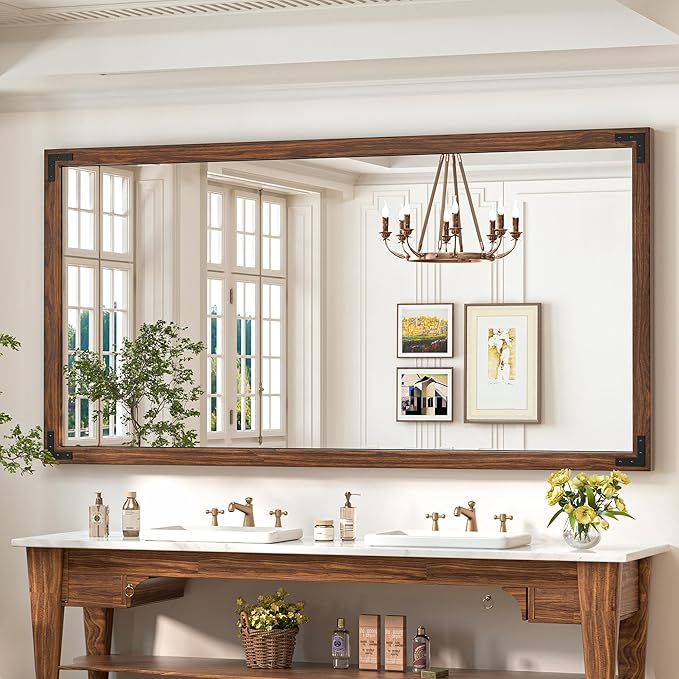 TokeShimi 72 x 36 Inch Wood Framed Bathroom Mirror by RefinedBathroomAccessories