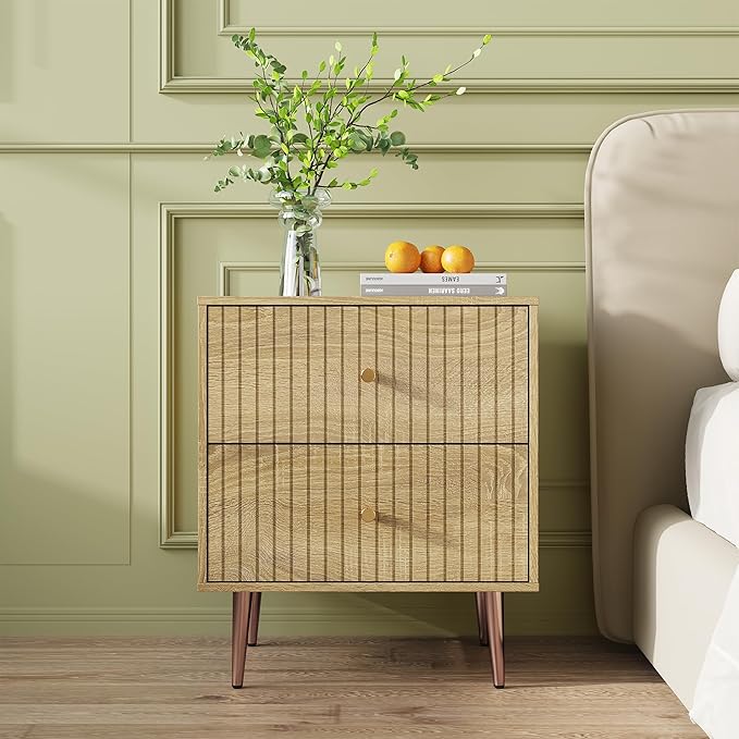 Wood Night Stand Set 2, Modern Bedside Table - Image 6