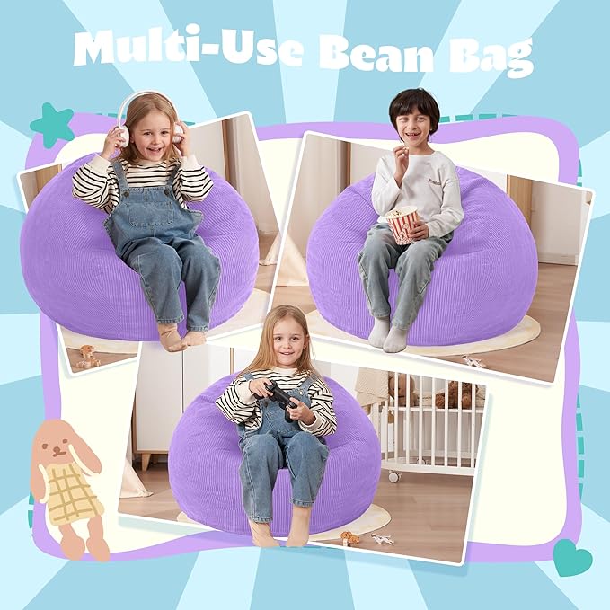 HABUTWAY 2 FT Bean Bag Chair, Giant Bean Bag Chairs, Big Bean Bags - Image 4