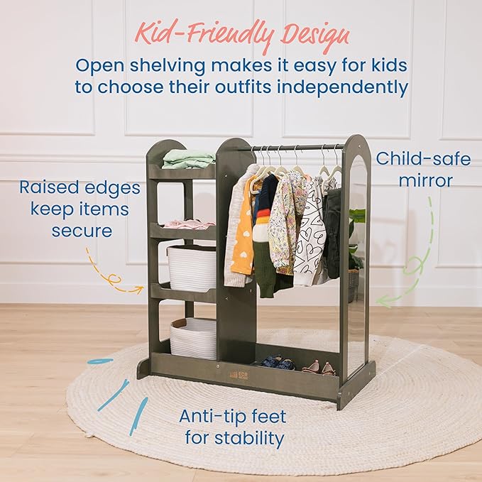 ECR4Kids Dress Up Center with Mirror, Costume Organizer - Image 5