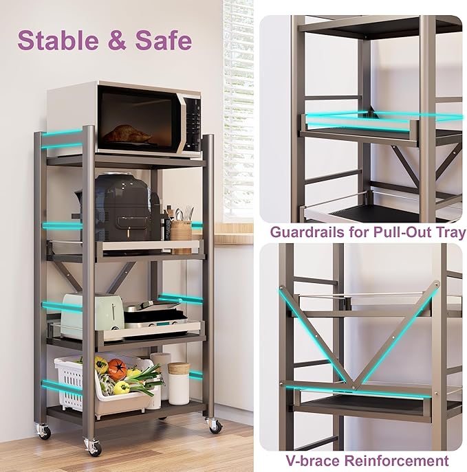 4-Tier Pull Out Kitchen Baker's Rack - Image 7