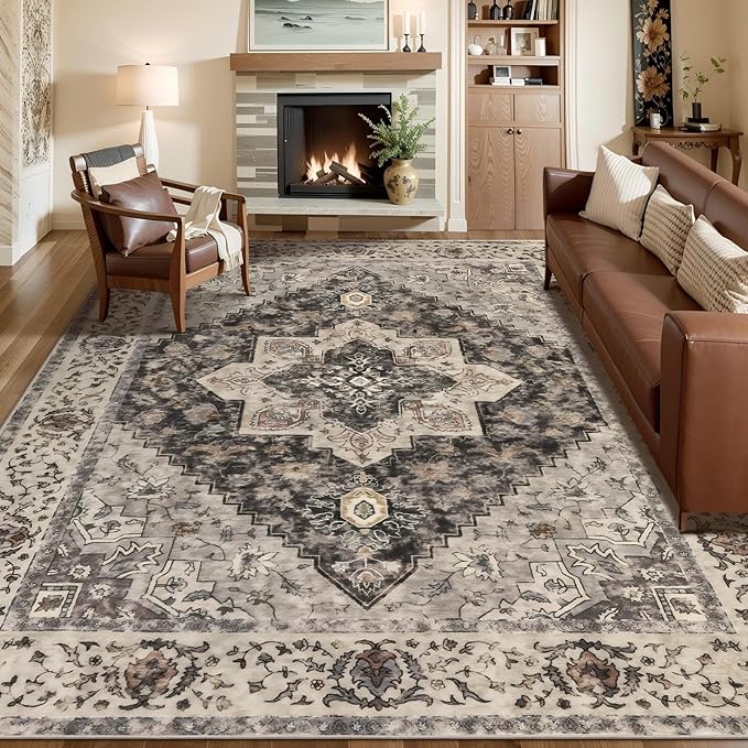 9x12 Vintage Area Rugs for Living Room, Washable Indoor Non Slip Large Area Rugs - Image 7
