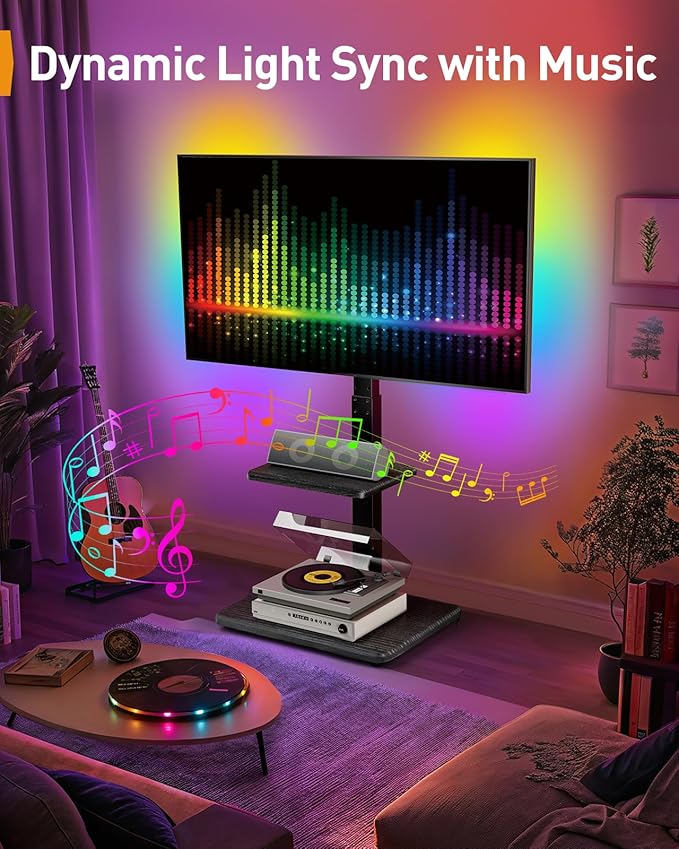Perlegear Floor TV Stand with LED Light - Image 7