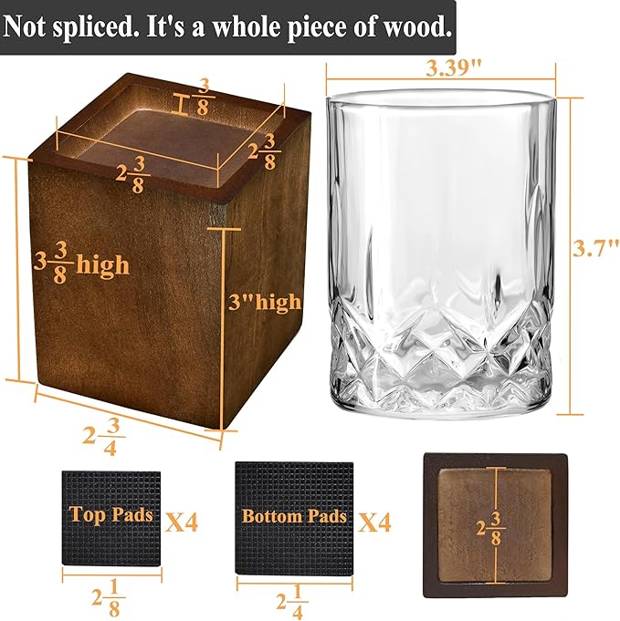Sopicoz 3 inch Furniture Risers Square Bed Risers Set of 4, Heavy Duty Wood Bed - Image 2