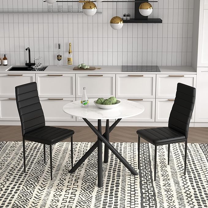 White Marble Round Dining Table - Image 7