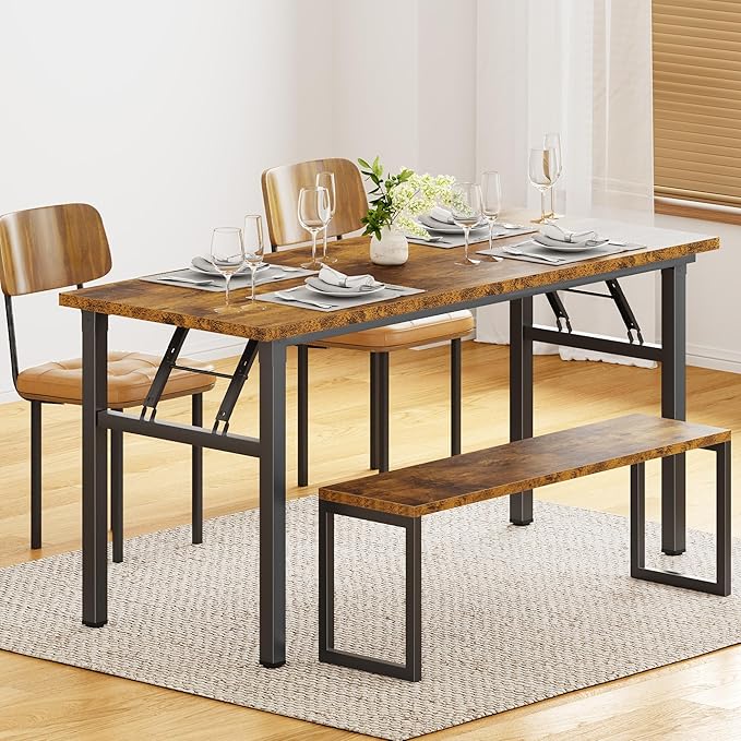 DlandHome Folding Table Computer Desk 62 Inches Workstation Table Conference - Image 8