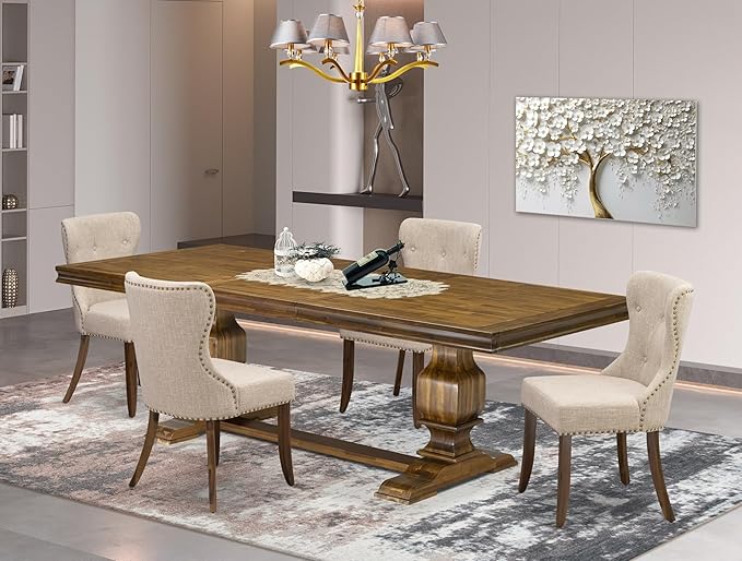 LKSI5-AWA-04-5-pc Mid Century Dining Set Consists of a Modern Dining Table and by LuxebyEastWestFurniture