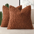 Foindtower 2 Pieces 24x24 Inch Hazel Brown, Faux Fur Throw Pillow Cover Accent by Foindtower