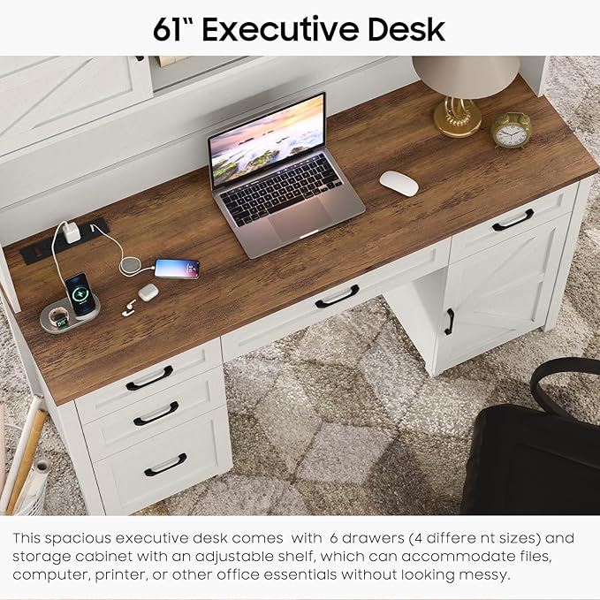 67''H Farmhouse Executive Desk - Image 5