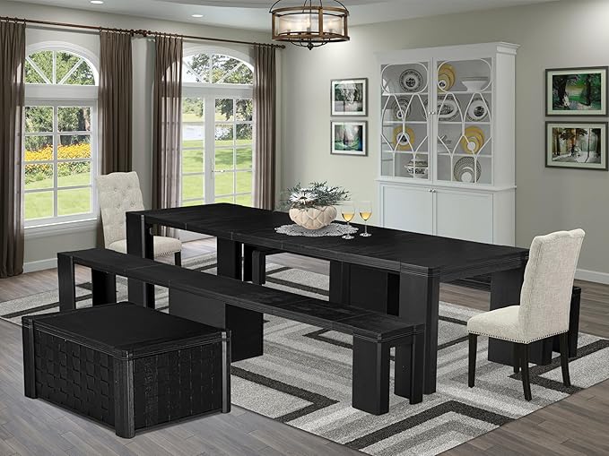 X02EL-2C6-35 - 6-piece Dining Table Set a Dining Table by LuxebyEastWestFurniture