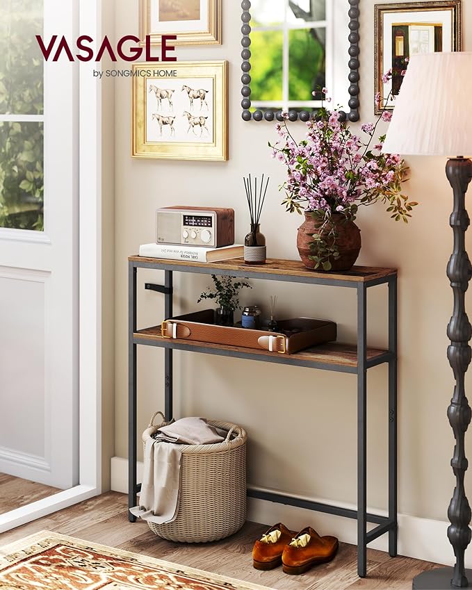 VASAGLE Console Table, 2-Tier Narrow Sofa Table - Image 2