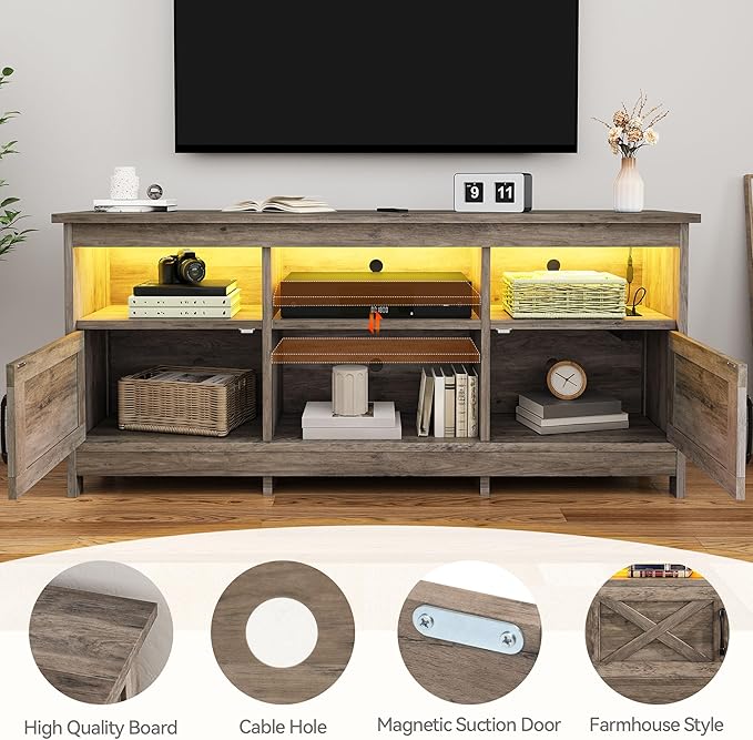 DWVO TV Stand for up to 65 Inch TV, Entertainment Center - Image 6