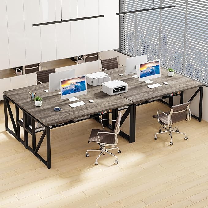 Tribesigns Office Desk with Drawers Sets, 55 inches L Shaped Computer Desk with - Image 7