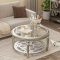COSIEST Glass Coffee Table, 2-Tier Glass Top, Simple & Modern Center Table by COSIEST