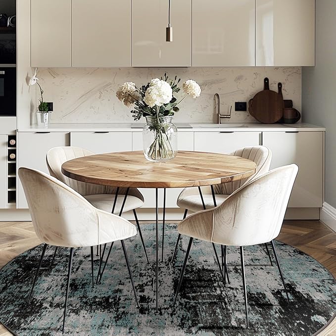 Washable Area Rugs 4ft Non-Slip Modern Abstract Soft - Image 9