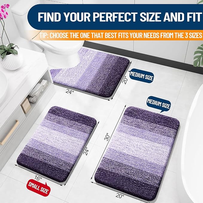 OLANLY Bathroom Rugs Mat 30x20, Extra Soft Absorbent Microfiber Bath Rugs - Image 2