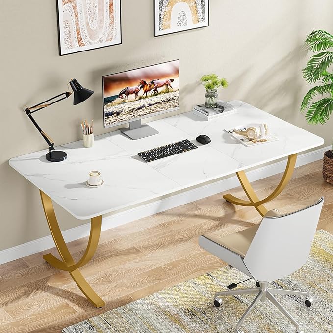 Tribesigns Executive Desk, 63” W x 31.5” D Large Office Desk, Modern Computer - Image 3