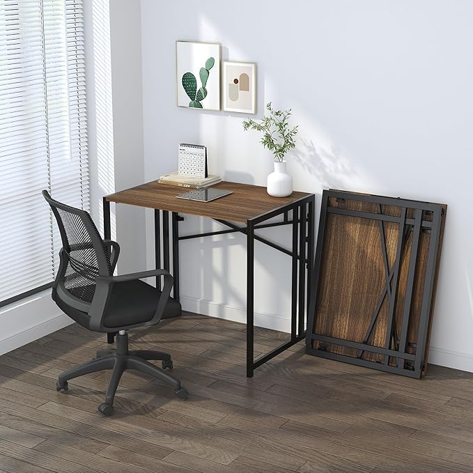 Folding Computer Desk 32 inch Writing Gaming Computer Camping Table, No - Image 8