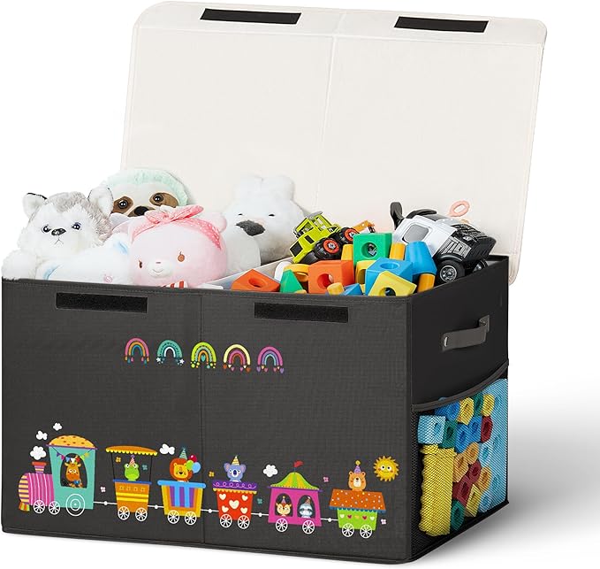 80L Large Toy Storage Box with Lid, Large Toy Box Chest Kids, Girls and Boys by Unknown