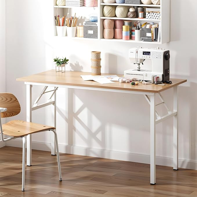 Need Folding Desk for Home Office 39-3/8'' Length Modern Folding Table Computer - Image 7