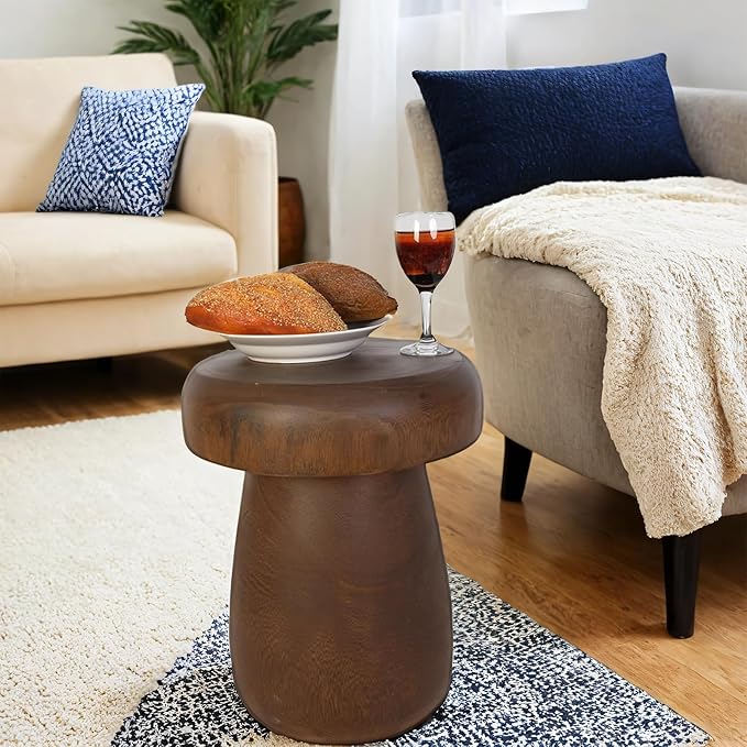 TORMAYS HOME Handmade Wood Side Table Tree Stump End Table Solid Wood Stool by TORMAYSHOME