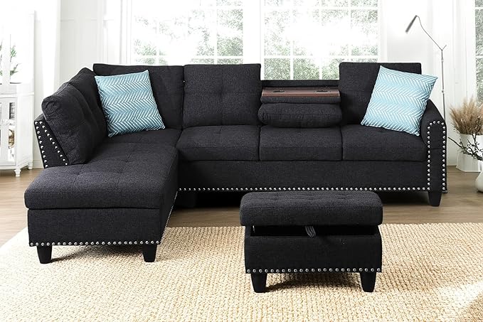 98 Inch L Shaped Sectional Sofa - Image 3