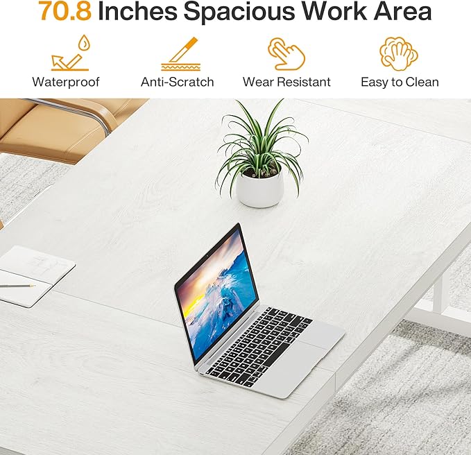 Tribesigns 70.8-Inch Executive Desk, Large Computer Office Desk Workstation - Image 5