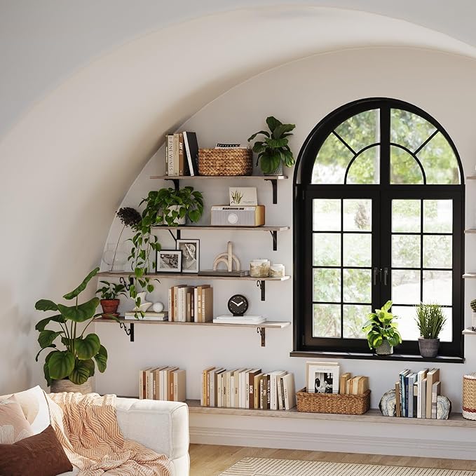 DINZI LVJ Long Wall Shelves, 31.5 Inch Large Floating Shelves Set of 2 - Image 5