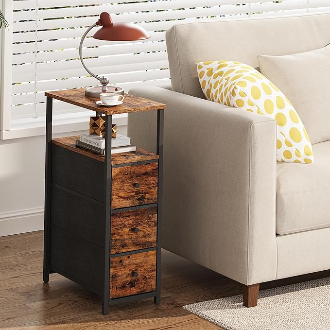TUTOTAK Narrow Night Stand, Slim End Table, Tall Side Table - Image 4