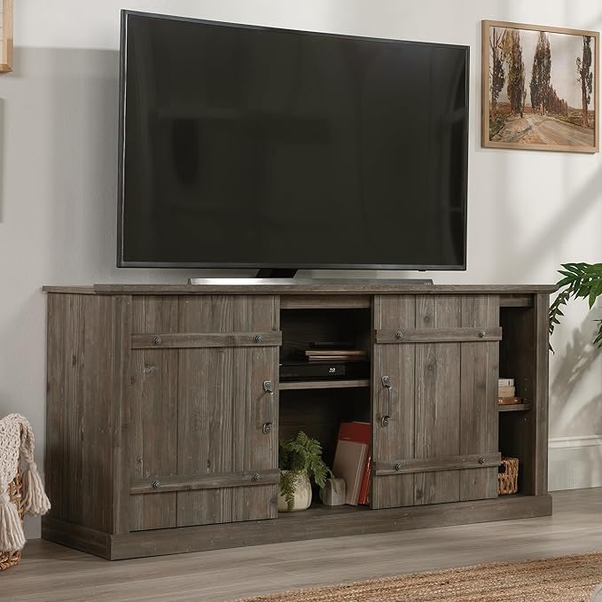 Sauder Entertainment Credenza, Pebble Pine Finish - Image 8
