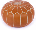 Marrakesh Gallery Genuine Leather Round Pouf Unstuffed by MarrakeshGallery