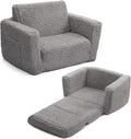 ALIMORDEN 2-in-1 Flip Out Cuddly Sherpa Toddler Couch, Convertible Sofa to by ALIMORDEN