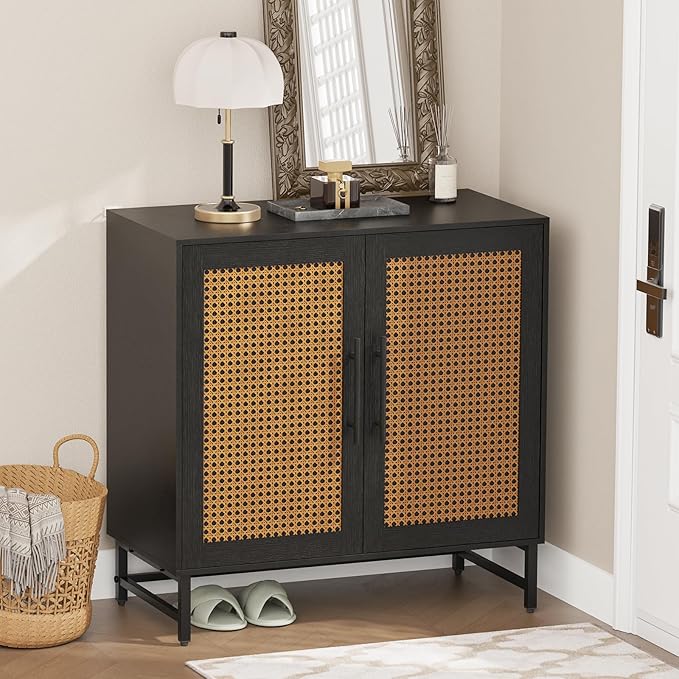 KFO Storage Cabinet with Rattan Doors, Free Standing Buffet Cabinet, Modern - Image 6