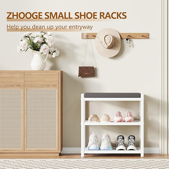 Small Shoe Bench Shoe Rack Storage Bench Entryway Bench Shoe Shelf - Image 7