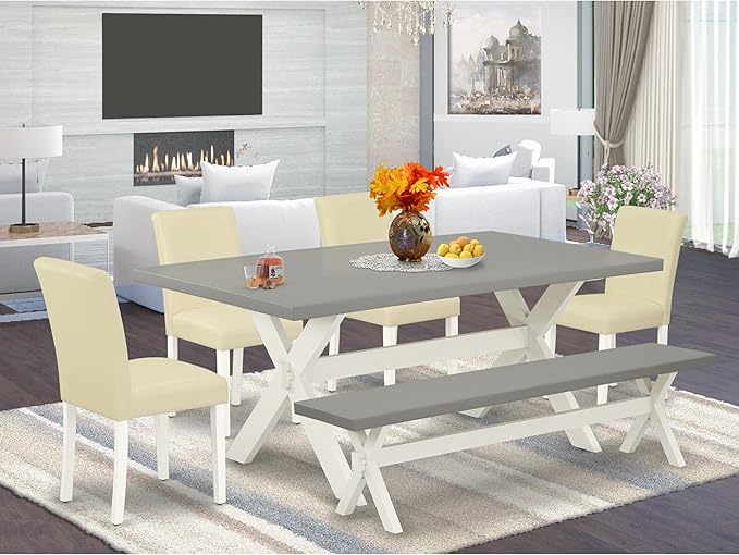 East West Furniture X097AB264-6 6 Piece Modern Dining Table Set Contains a - Image 5