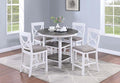 Poundex 5 Piece Counter Height Dining Set in White and Gray by One+Perfect+Choice+Furniture+
